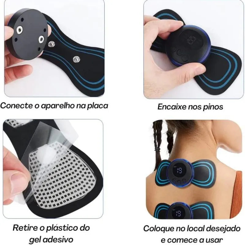 Mini Massageador EMS Estimulador Elétrico De Pescoço Portátil