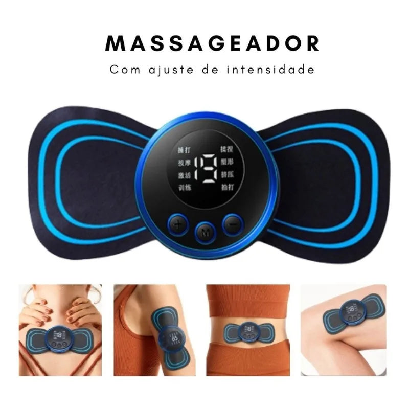 Mini Massageador EMS Estimulador Elétrico De Pescoço Portátil