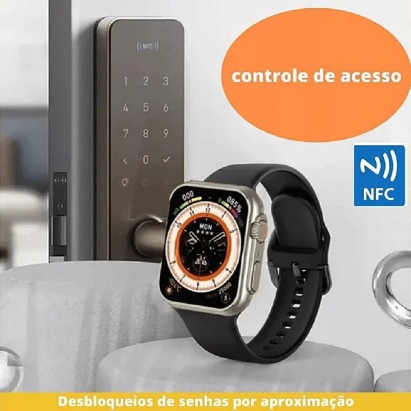 HW8 Smart Bluetooth ver homens é 9 mm 2.2 polegadas HD tela GPS NFC Waterproof Smart relógio pulseira de relógio desportivo